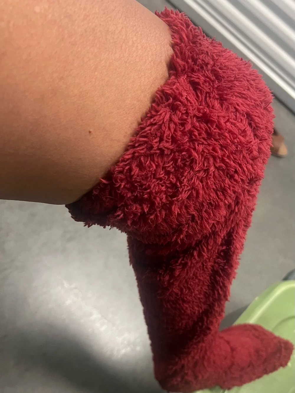 BRAND NEW (w/out tags) Cozy Plush Over-the-Knee Socks — Burgundy
